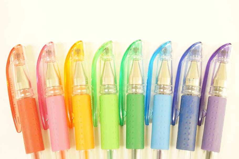 assorted-color ballpoint pen lot, Pen, Pen, Colorful, Pink, red, HD wallpaper