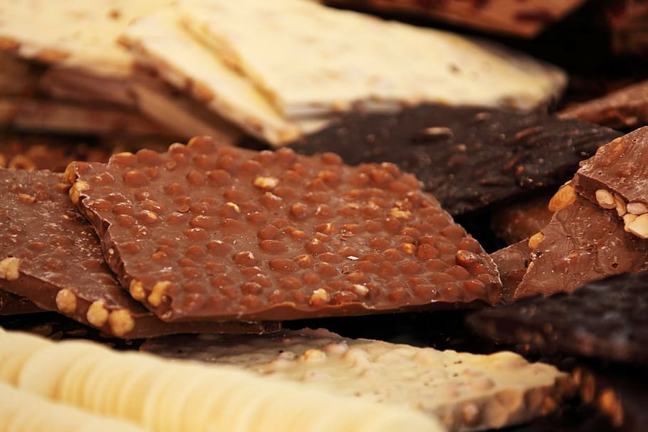 brown chocolate bars, background, calorie, candy, cocoa, dark HD wallpaper