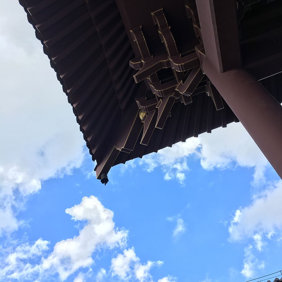 qingxiu mountain, eaves, sky, cloud - sky, low angle view, built structure HD wallpaper