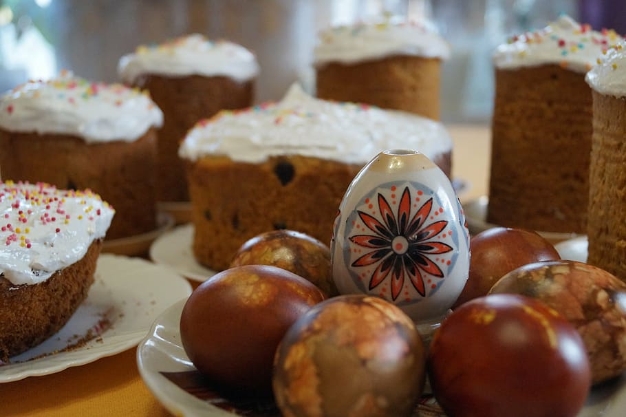 easter cake, cakes, eggs, holiday, easter baking, christ is risen HD wallpaper