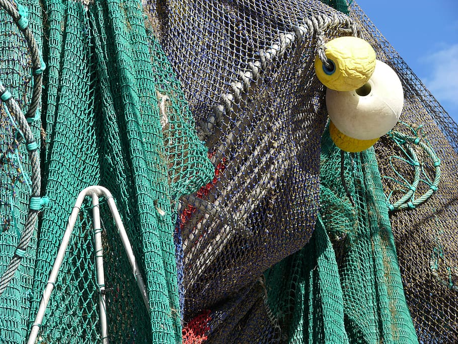 HD wallpaper: fishing net, fishnet, equipment, rope, sea, fisherman, water
