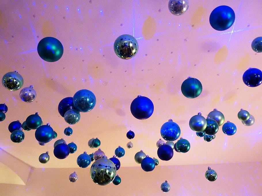 balls, christbaumkugeln, glaskugeln, blue, turquoise, glass, HD wallpaper