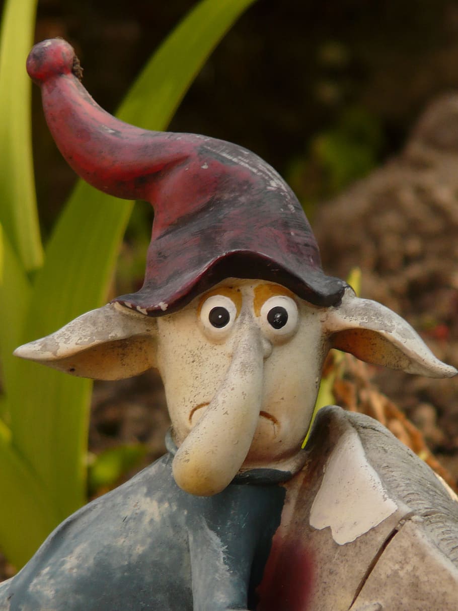 dwarf, imp, gnome, creature, funny, mushroom, holzfigur, krumme nase HD wallpaper