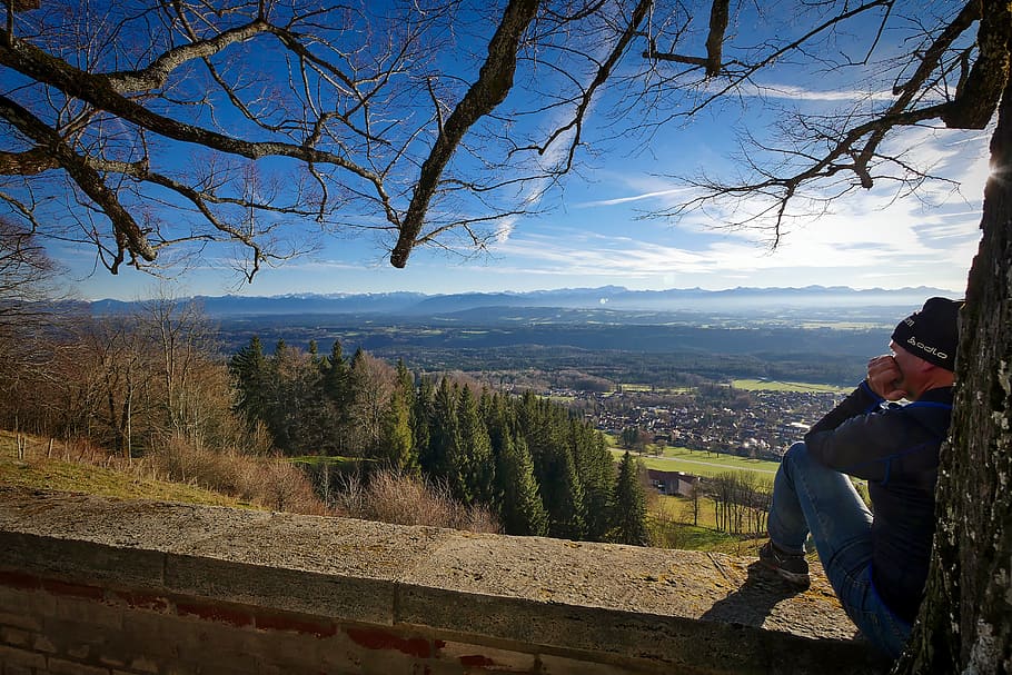 tree, nature, sky, landscape, wood, vision, rest, mountains HD wallpaper