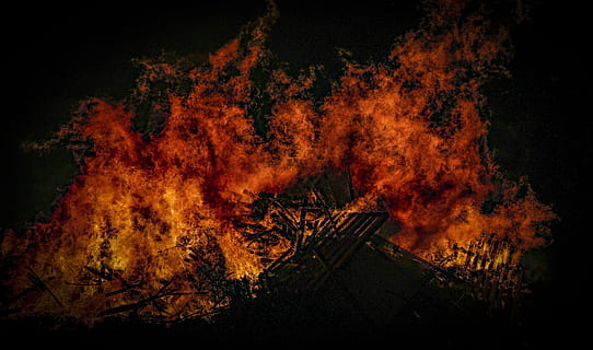 burning structure, fire digital wallpaper, Bonfire Night, flames HD wallpaper