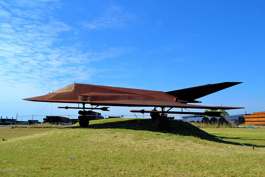 stealth bomber, replica, model, statue, aviation, air-force