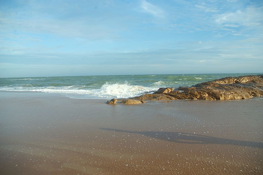 sea, sand, sky, beach, water, land, horizon over water, beauty in nature HD wallpaper