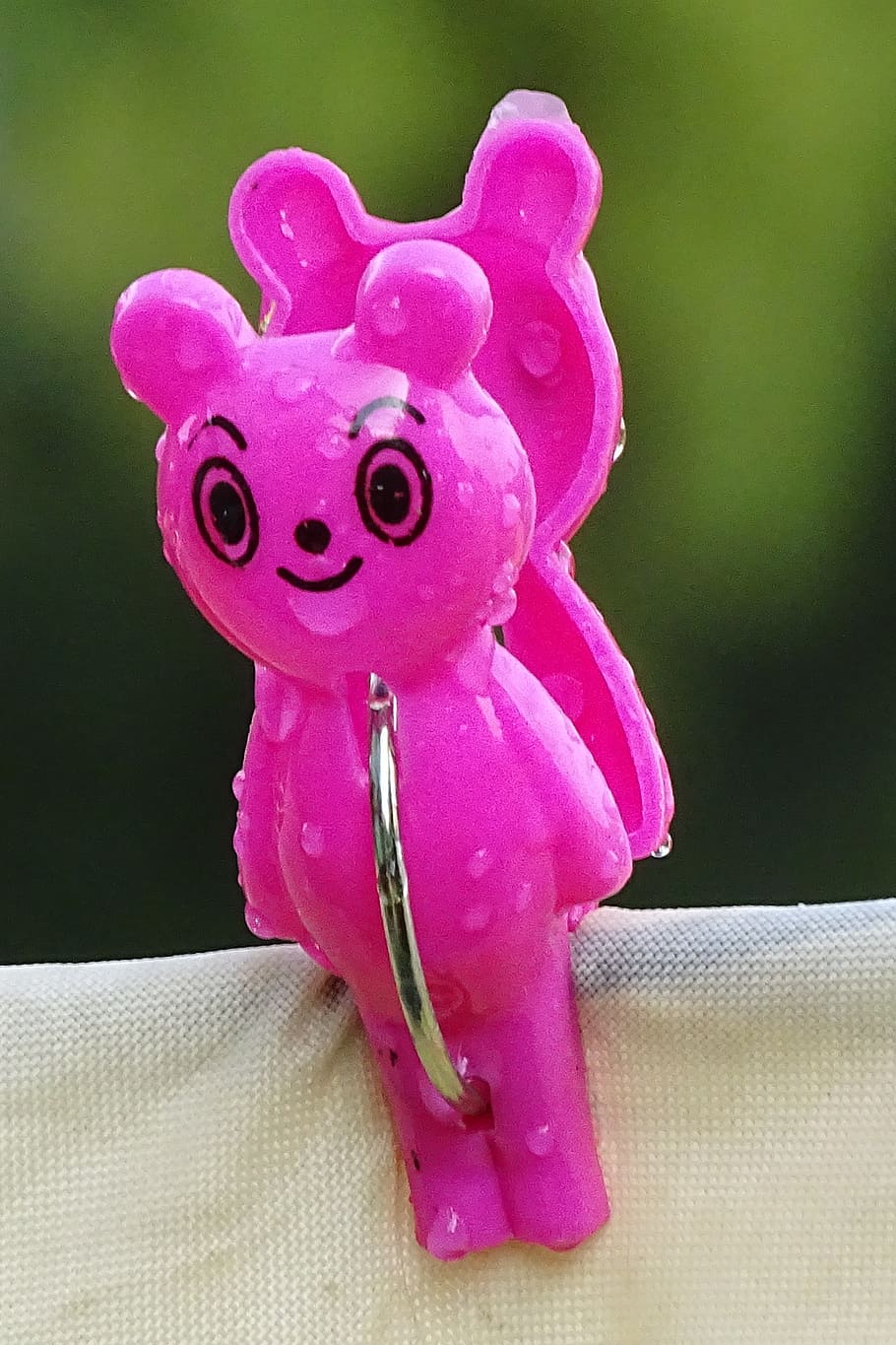 clothes peg, bear, clip, pink color, animal representation HD wallpaper