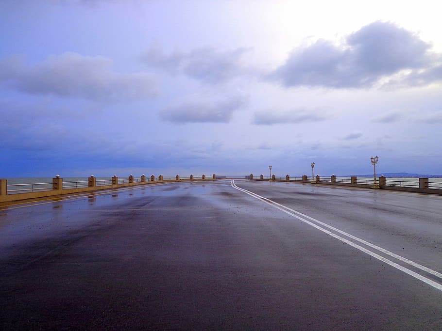 gray asphalt road during daytime, sky, nature, landscape, travel HD wallpaper