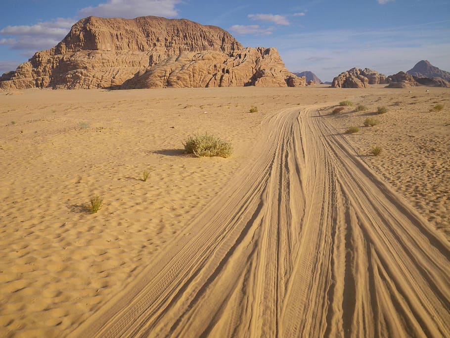 landscape photography of sand dunes, jordan, desert, wadi rum, HD wallpaper