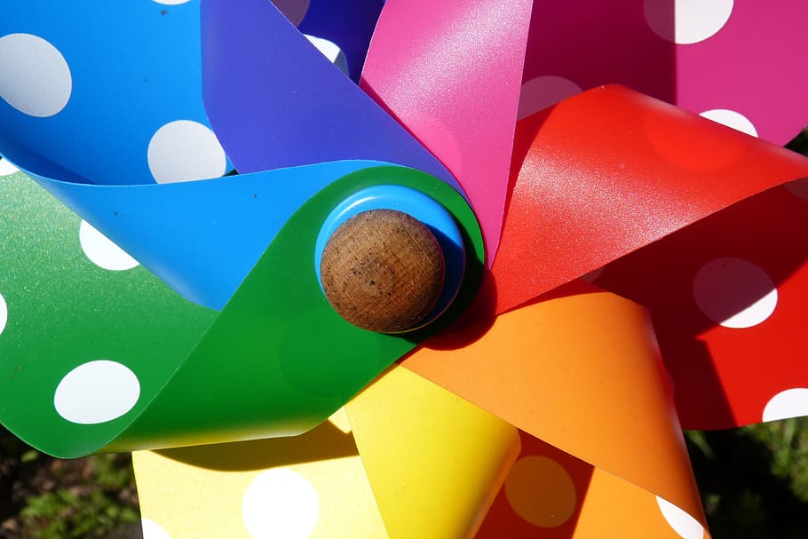 assorted-color windmill, pinwheel, toys, colorful, turn, fun, HD wallpaper