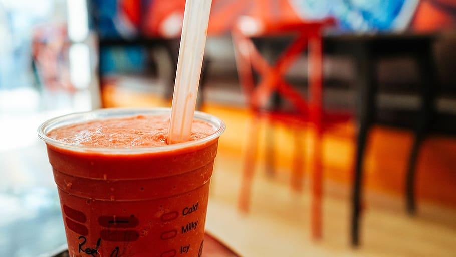 drink, plastic cup, straw, shake, smoothies, chair, floor, cold HD wallpaper
