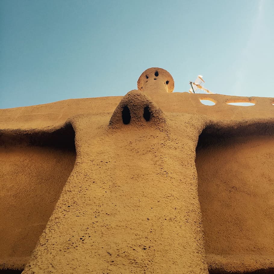 Facade, Nose, Abstract, Stone, sky, sculpture, face, silhouette HD wallpaper