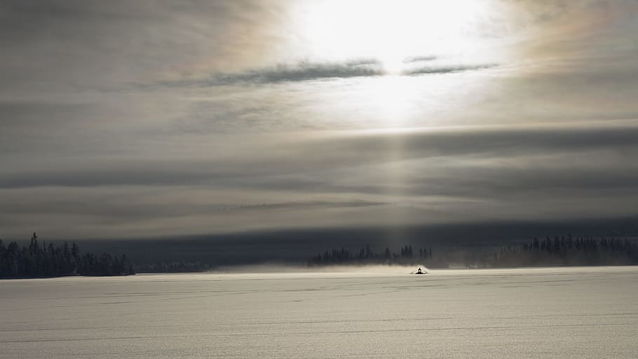 landscape photography of sea, lapland, winter, snow, wintry HD wallpaper