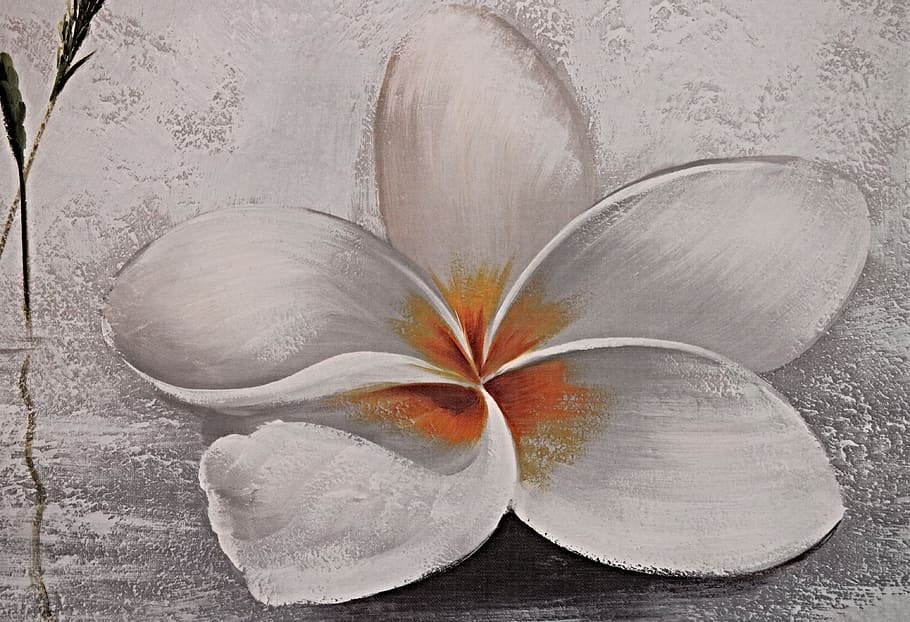 painting, blossom, bloom, mural, flower picture, painted, art HD wallpaper