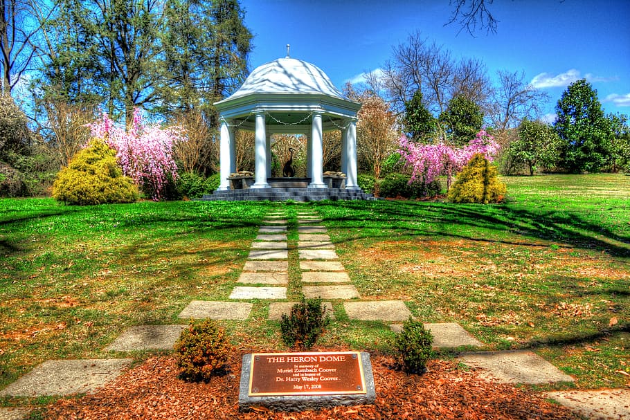 Gazebo, Spring, Blooming, Tennessee, no people, tree, outdoors HD wallpaper