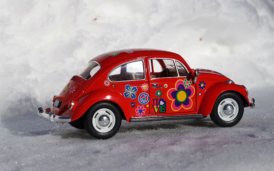 model car, auto, vehicles, vw, beetle, automotive, oldtimer HD wallpaper