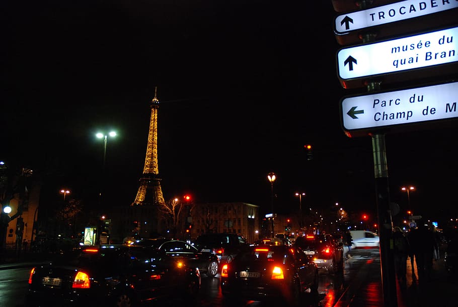 France, Paris, Night, Eiffel Tower, architecture, skyline, city HD wallpaper