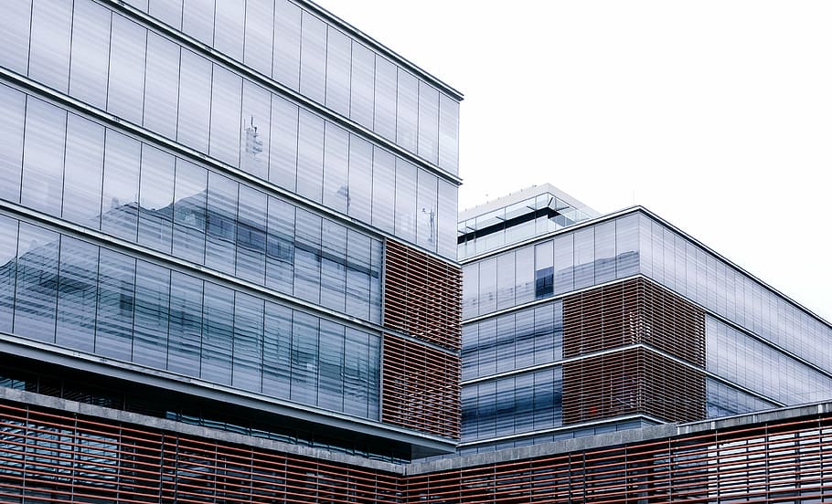 architecture, building, geometry, glass, office block, reflection HD wallpaper