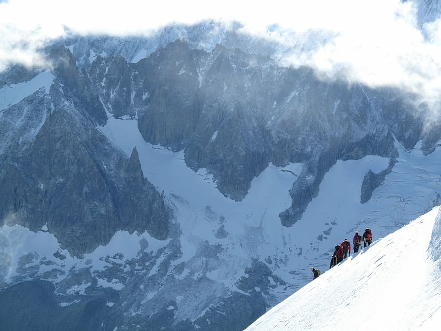 mountain, snow, mountaineering, mountain landscape, climbing, HD wallpaper