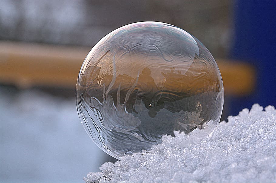 Close-up of Ice, ball, ball-shaped, blur, bubble, christmas, circle HD wallpaper