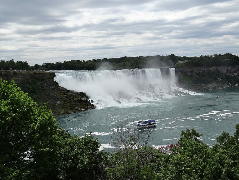 Waterfall, Niagara, Canda, waterfalls, usa, united states, niagara waterfalls HD wallpaper