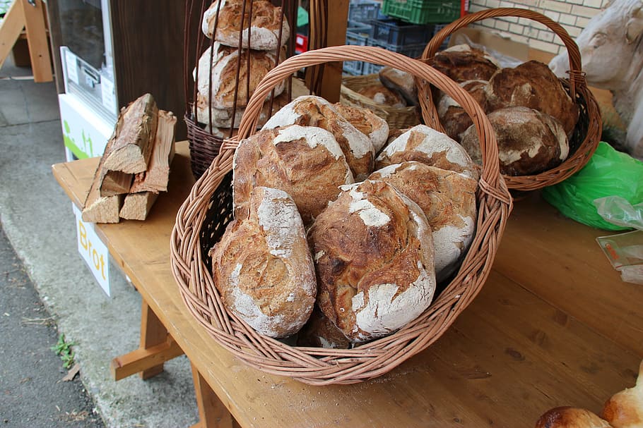 bread, bakery, fresh, basket, market, whole food, freshness HD wallpaper