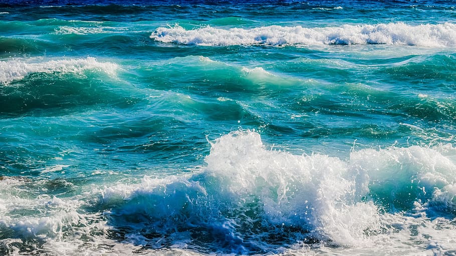 ocean wave during daytime, splash, water, liquid, nature, wind HD wallpaper