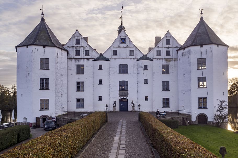 castle, moated castle, glücksburg, renaissance, places of interest, HD wallpaper