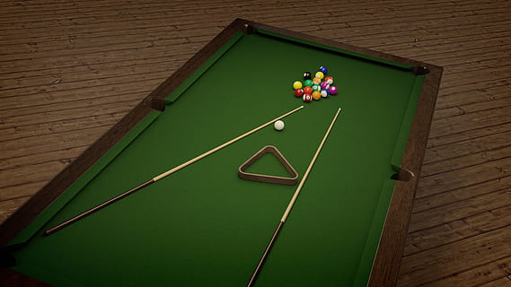 photo of pool table set inside room, billiards, balls, cloth HD wallpaper
