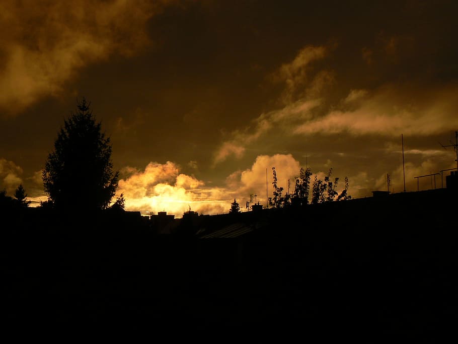 West, Sun, Solitude, Clouds, sky, tree, silhouette, no people HD wallpaper