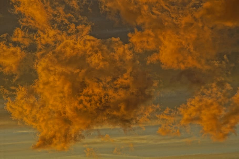 clouds, painting, art, illuminated, sky cloud, abendstimmung HD wallpaper