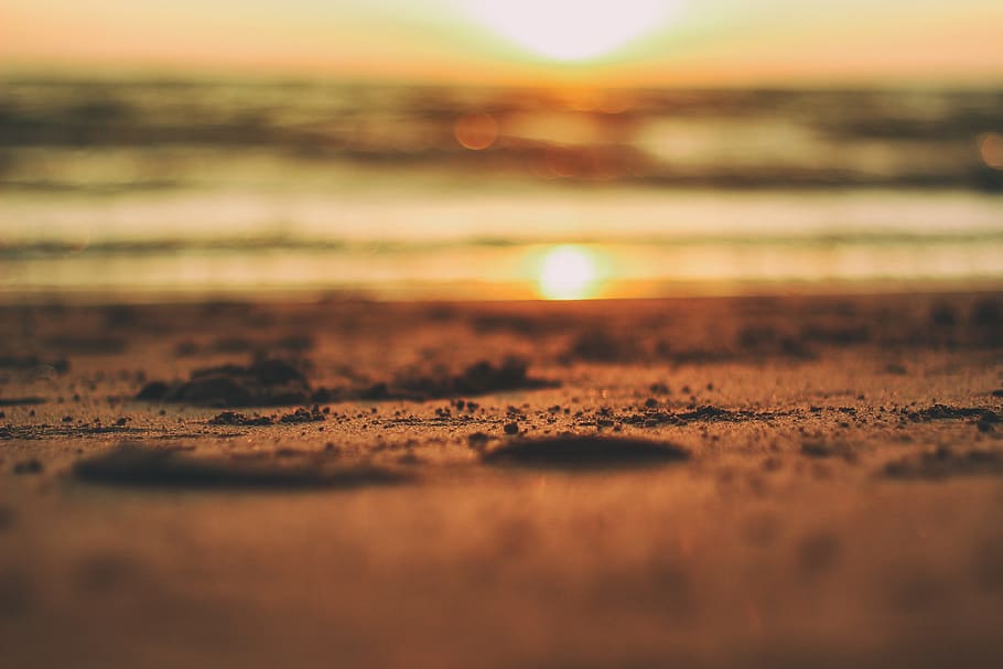 untitled, sand, beach, sunset, beach sand, summer, ocean, sea HD wallpaper