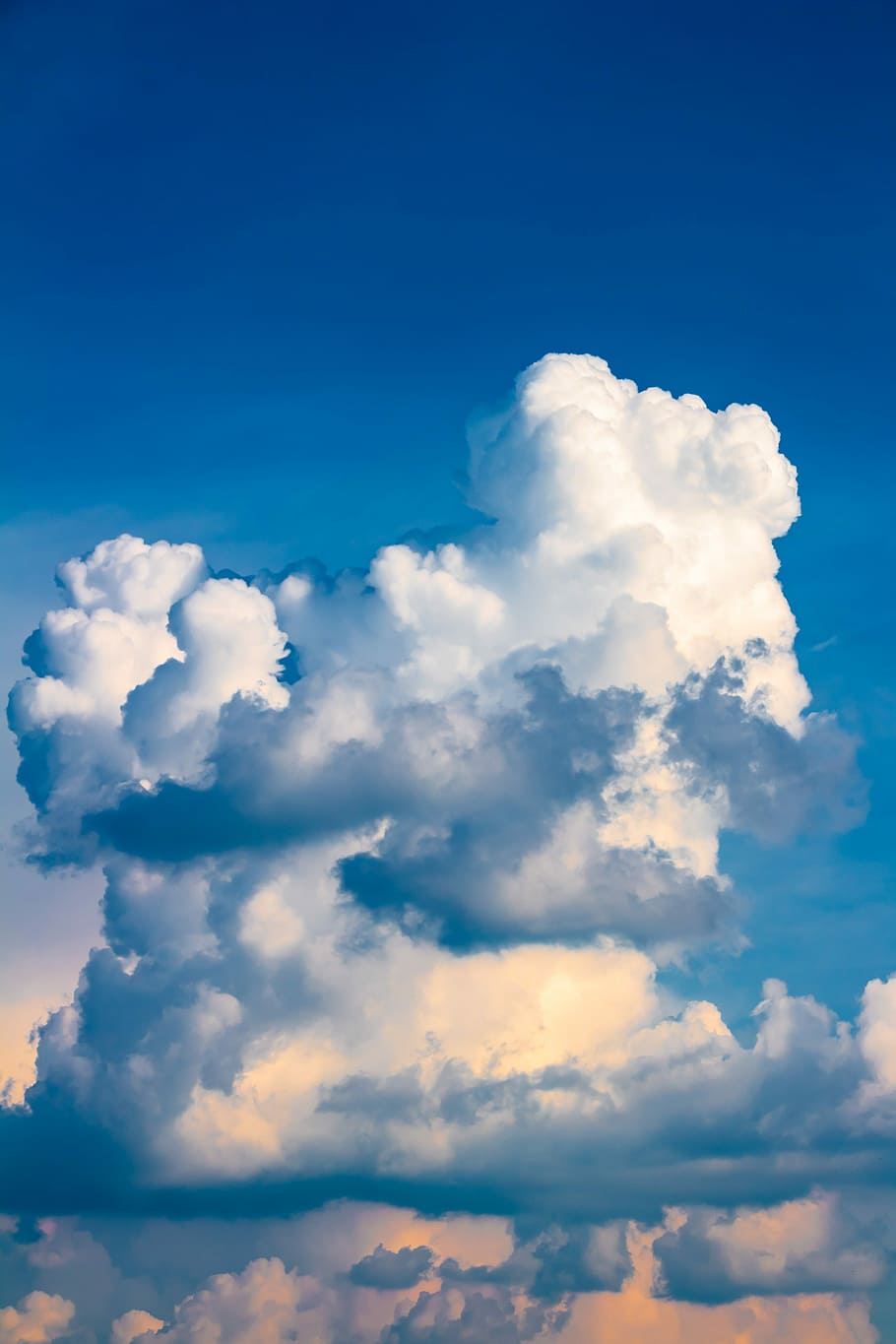 cloud formation during daytime, white and blue cloudy sky, cloudscape HD wallpaper
