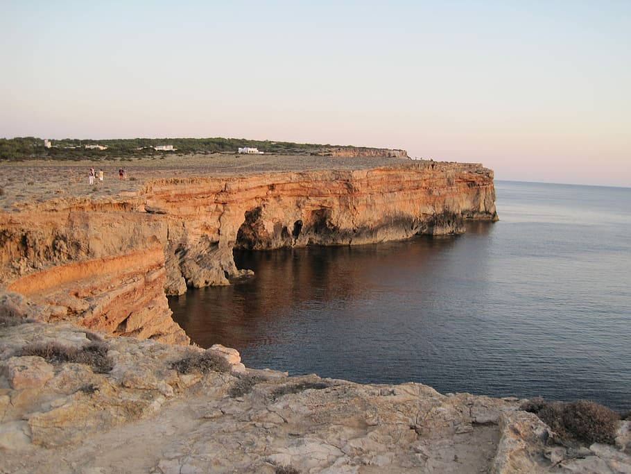 Formentera, Sunset, cliff, sunset september, rock - object HD wallpaper