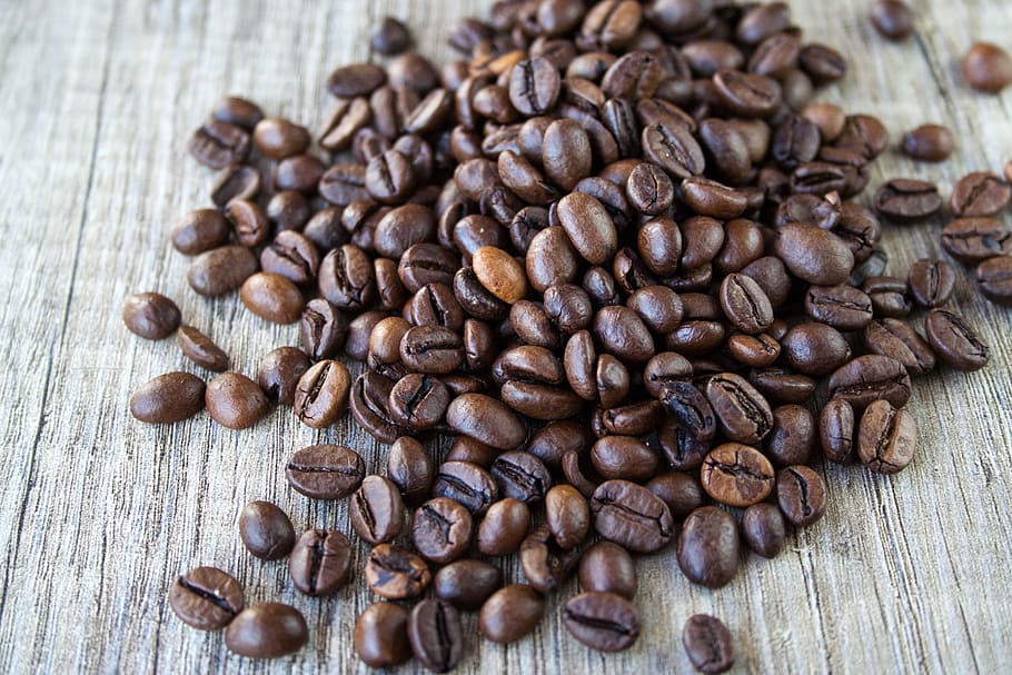 pile of coffee beans, roasting, brown, food, cafe, nutrition HD wallpaper