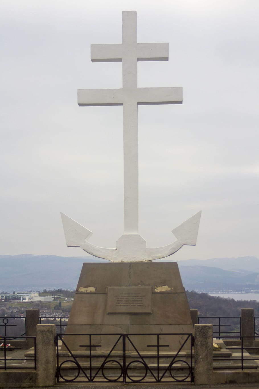 war memorial, monument, anchor, peace, sky, cross, religion