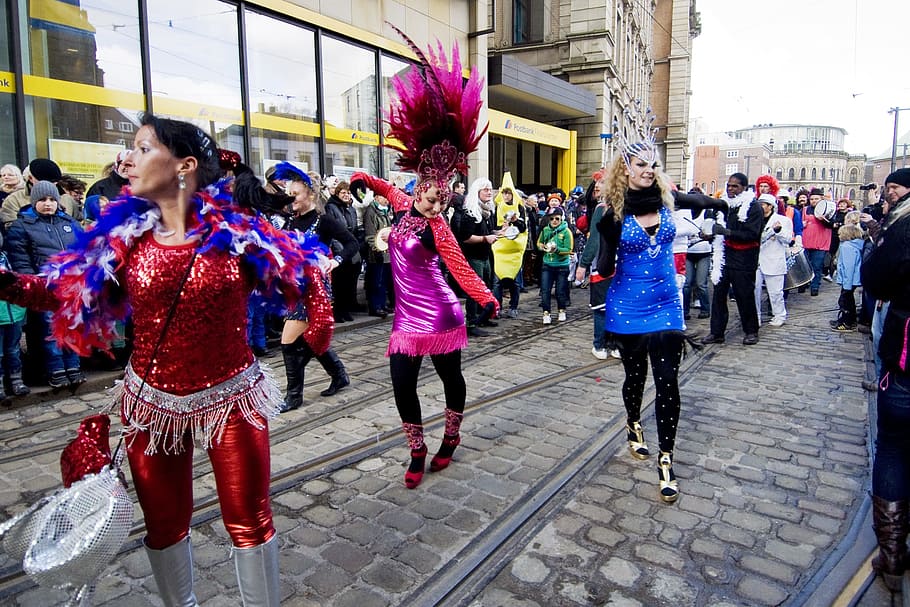 carnival, bremen, celebrate, color, from, colorful, dance, music