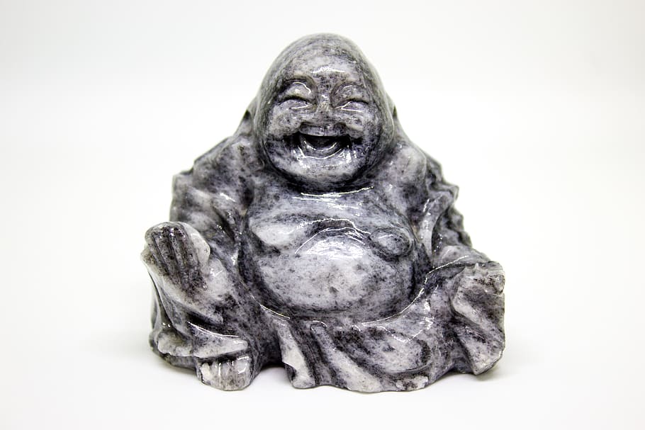 happy buddha, sculpture, jade, eastern, buddhism, religion
