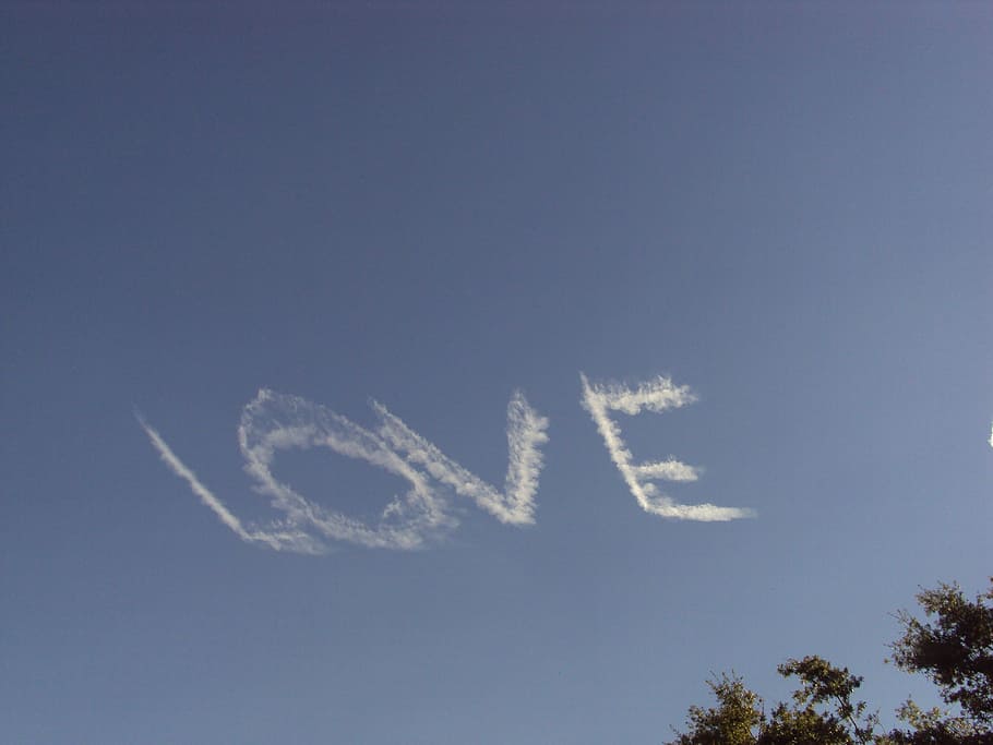 love, sky, word, low angle view, nature, day, no people, copy space HD wallpaper