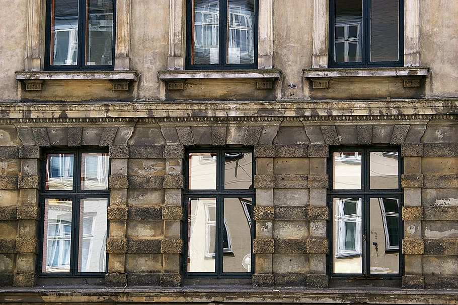 Facade, Window, Mirroring, Rendezvous, house, copenhagen, old HD wallpaper