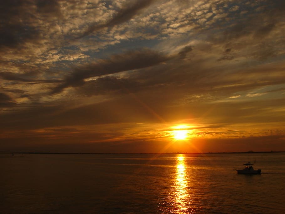 sunset, sea, ocean, sky, clouds, beautiful, nature, view, beauty HD wallpaper