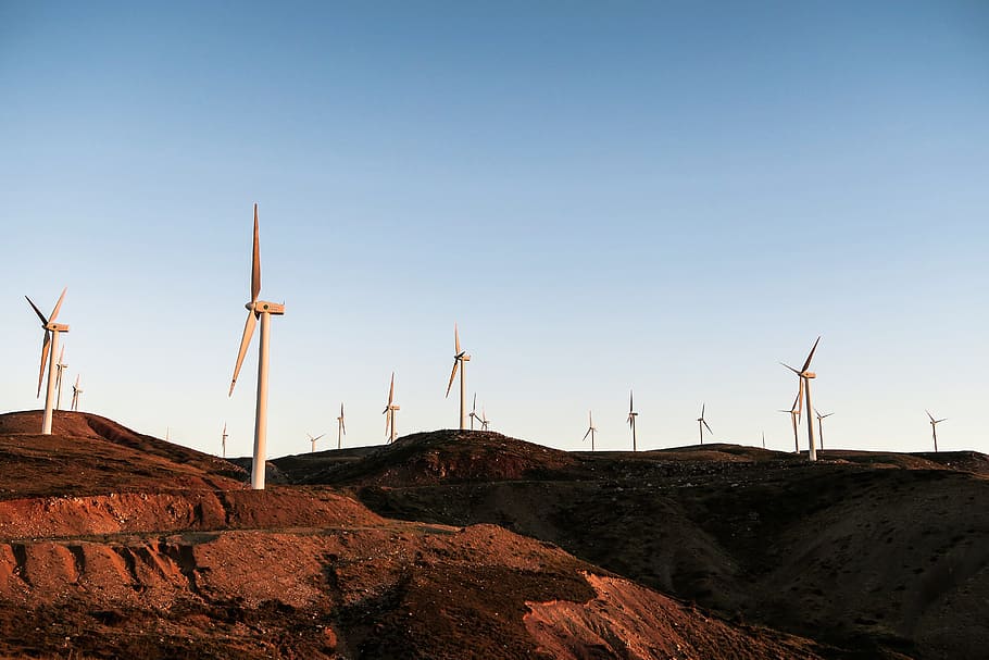 windmill, turbine, clouds, sky, soil, energy, fuel and power generation HD wallpaper