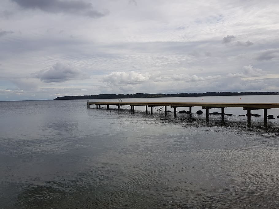 denmark, web, fish, fjord, water, sky, cloud - sky, built structure HD wallpaper