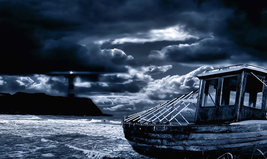brown wooden ship on body of water, boot, sea, adventure, atlantic HD wallpaper