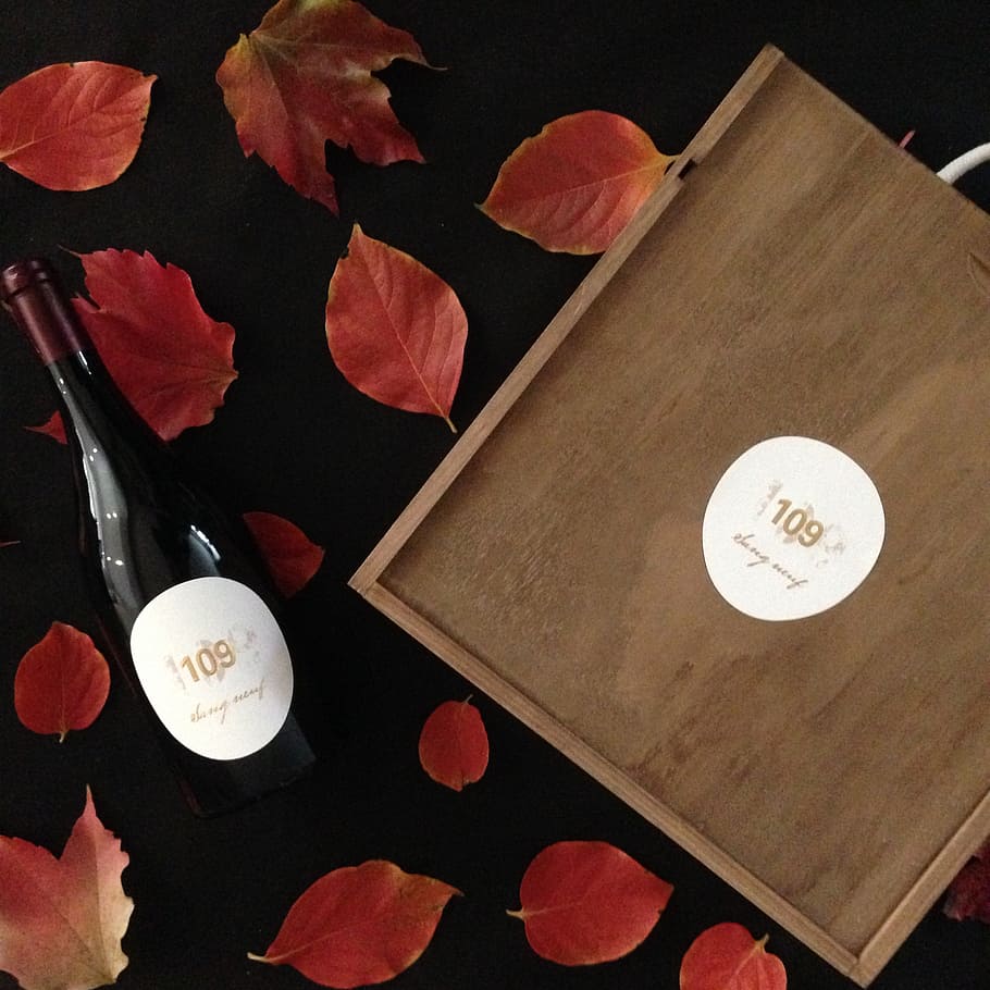 wine, fall, casket, automn, table, high angle view, still life HD wallpaper