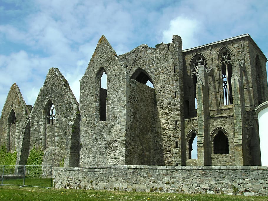 monastery, ruin, brittany, built structure, architecture, building exterior HD wallpaper