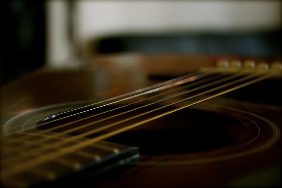 guitar, strings, music, sound, oblique, dark, concert, song HD wallpaper