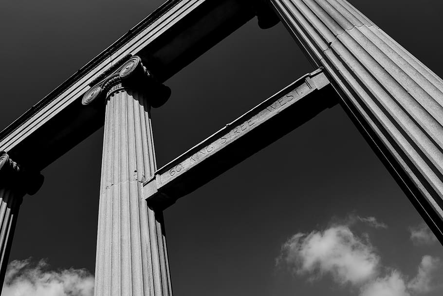 pillar, shadows, architecture, marble, italy, historic, sky HD wallpaper