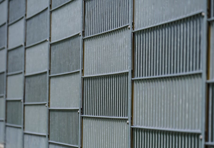 wall, metal, demarcation, stripes, structure, expression, architecture HD wallpaper